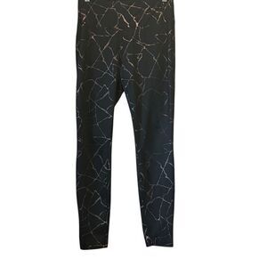 Avia Women's Medium Black Marble Print High Waisted Athletic Leggings‎